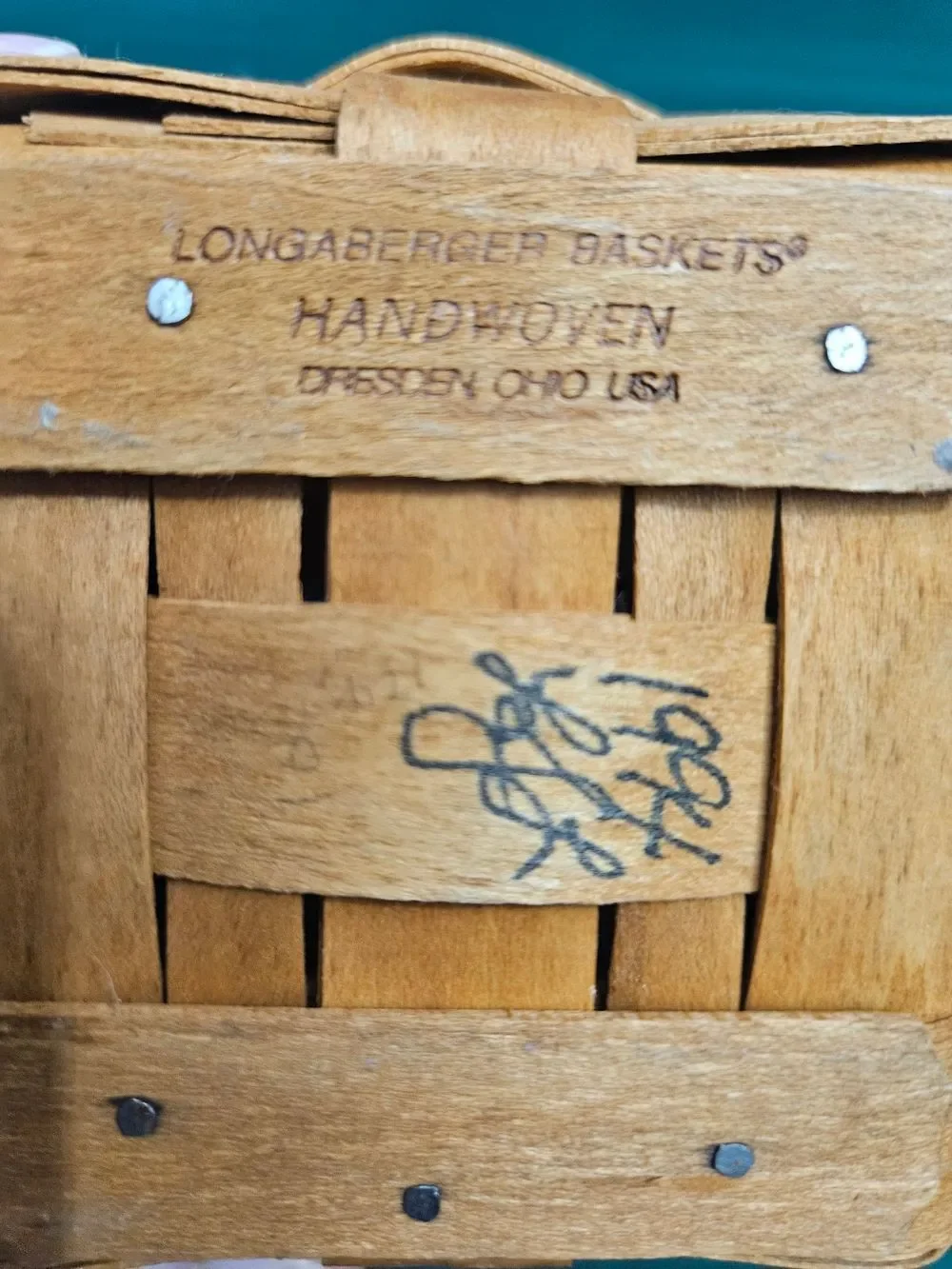 Longaberger 1994 May Series Lilac Basket + Floral Liner & Protector Vintage